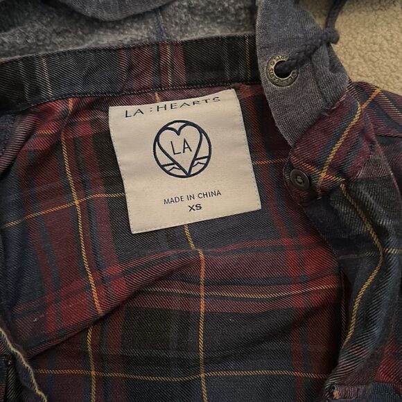 New La Hearts XS plaid sweatshirt - Picture 3 of 5